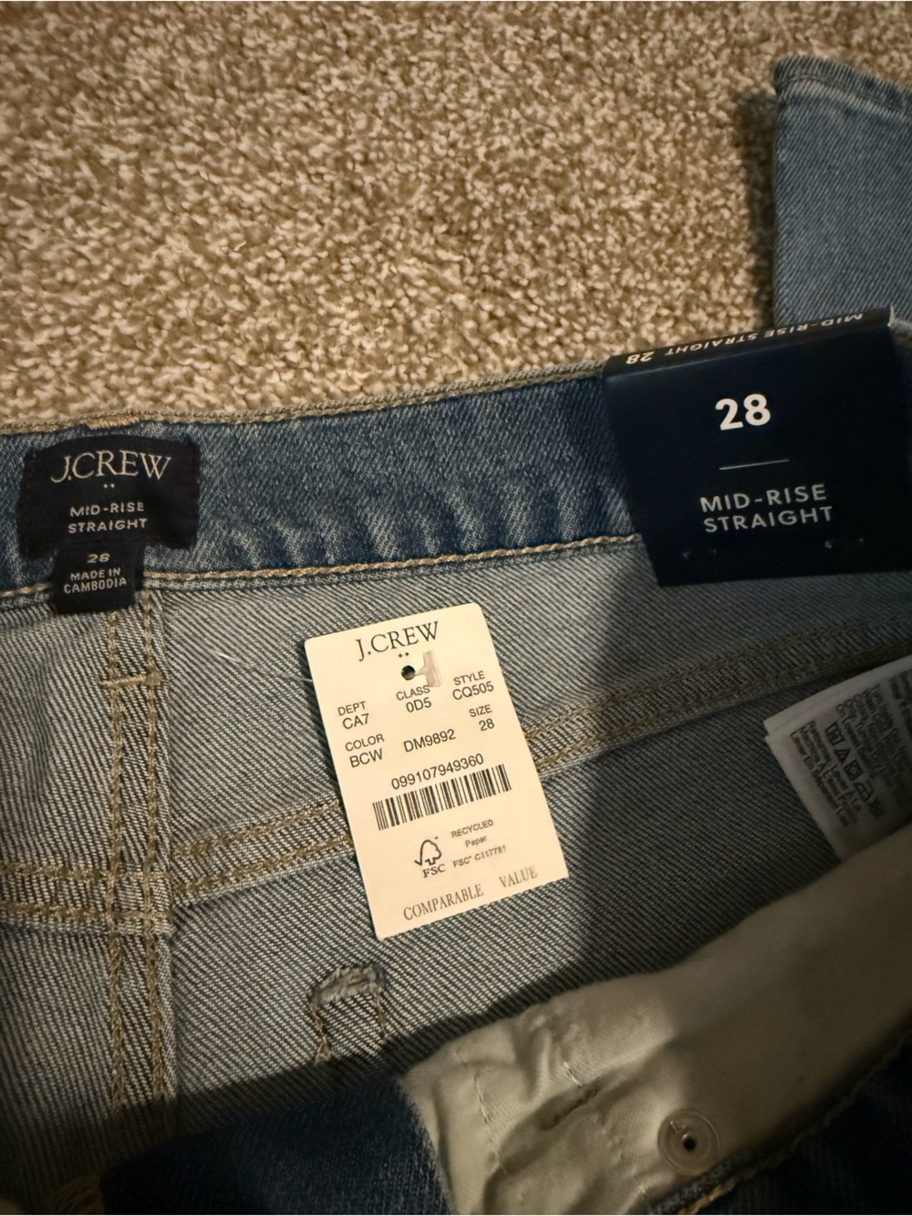 J. Crew Mid-Rise Straight-Leg Jeans in Medium Blue Wash - Picture 5 of 5